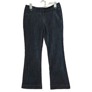 Roz & Ali Dark Wash Bootcut 4 Pocket Woman's Jeans Size 8p